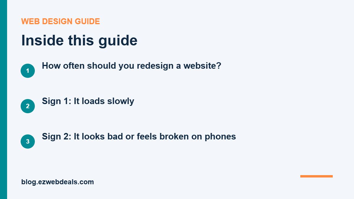 Key topics covered in 10 Signs Your Website Needs a Redesign (2026 Checklist)