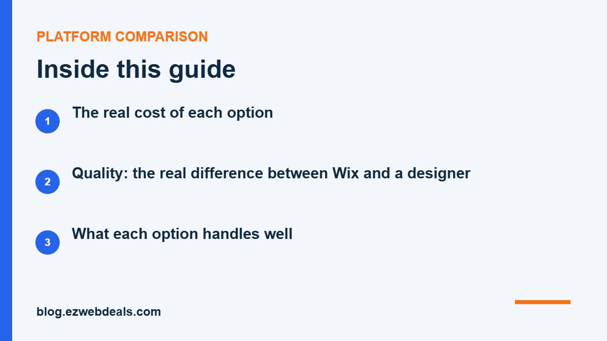 Key topics covered in Wix vs Hiring a Web Designer: What's Right for Your Small Business?